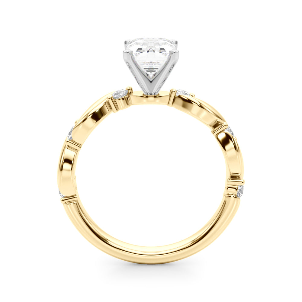 Sculpted Twist Diamond Engagement Ring Round Diamond Engagement Ring in 10K/14K gold and platinum with certified lab-grown or natural diamonds
