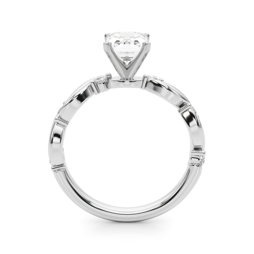 Sculpted Twist Diamond Engagement Ring Round Diamond Engagement Ring in 10K/14K gold and platinum with certified lab-grown or natural diamonds