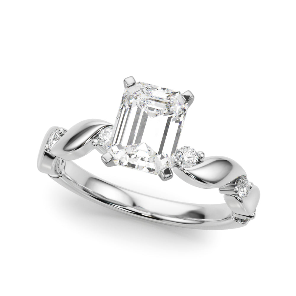 Sculpted Twist Diamond Engagement Ring Round Diamond Engagement Ring in 10K/14K gold and platinum with certified lab-grown or natural diamonds