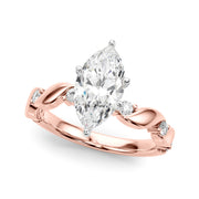 Sculpted Twist Diamond Engagement Ring Round Diamond Engagement Ring in 10K/14K gold and platinum with certified lab-grown or natural diamonds