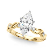 Sculpted Twist Diamond Engagement Ring Round Diamond Engagement Ring in 10K/14K gold and platinum with certified lab-grown or natural diamonds