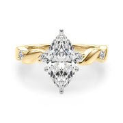 Sculpted Twist Diamond Engagement Ring Round Diamond Engagement Ring in 10K/14K gold and platinum with certified lab-grown or natural diamonds