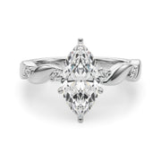 Sculpted Twist Diamond Engagement Ring Round Diamond Engagement Ring in 10K/14K gold and platinum with certified lab-grown or natural diamonds