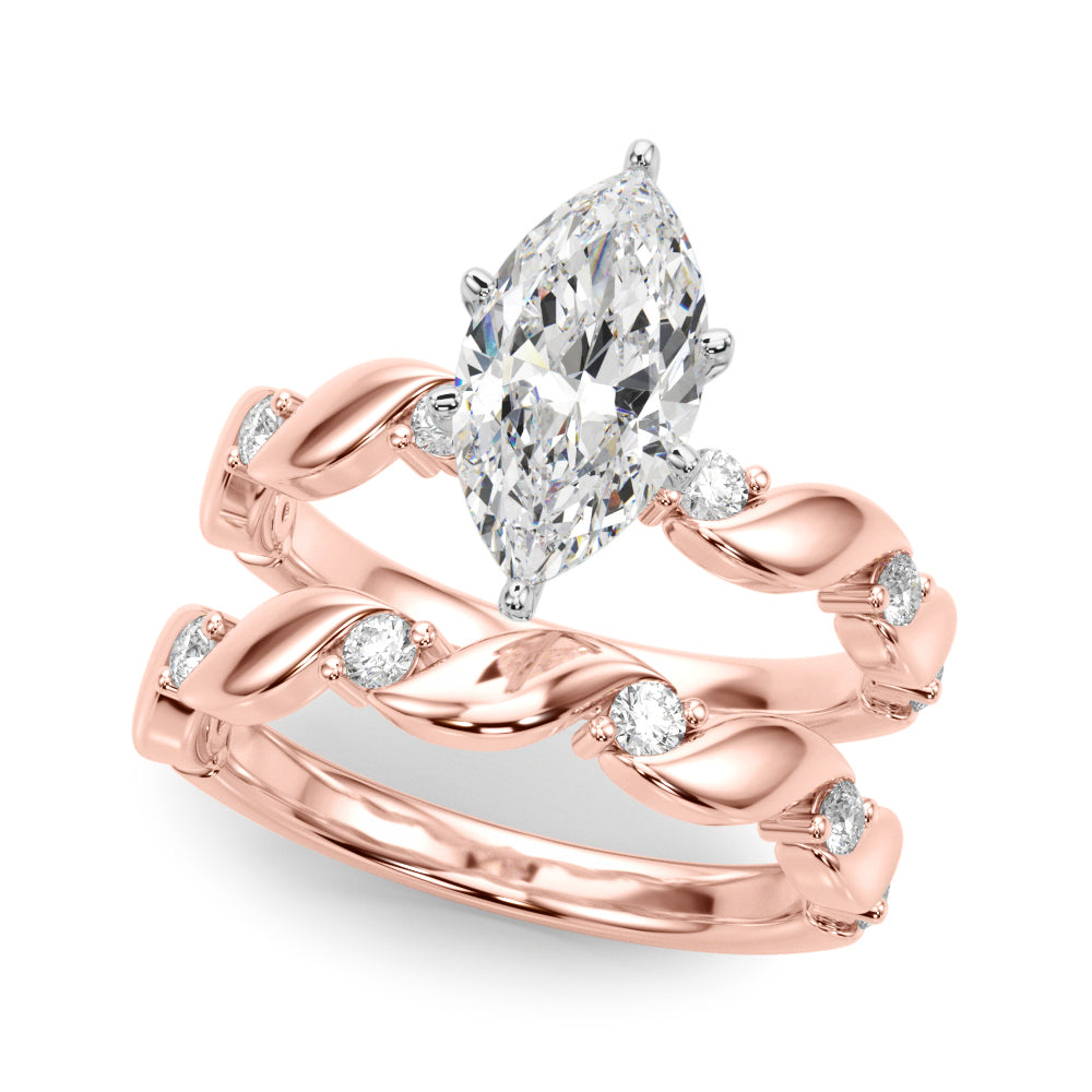 Sculpted Twist Diamond Engagement Ring Round Diamond Engagement Ring in 10K/14K gold and platinum with certified lab-grown or natural diamonds