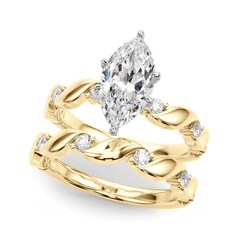Sculpted Twist Diamond Engagement Ring Round Diamond Engagement Ring in 10K/14K gold and platinum with certified lab-grown or natural diamonds