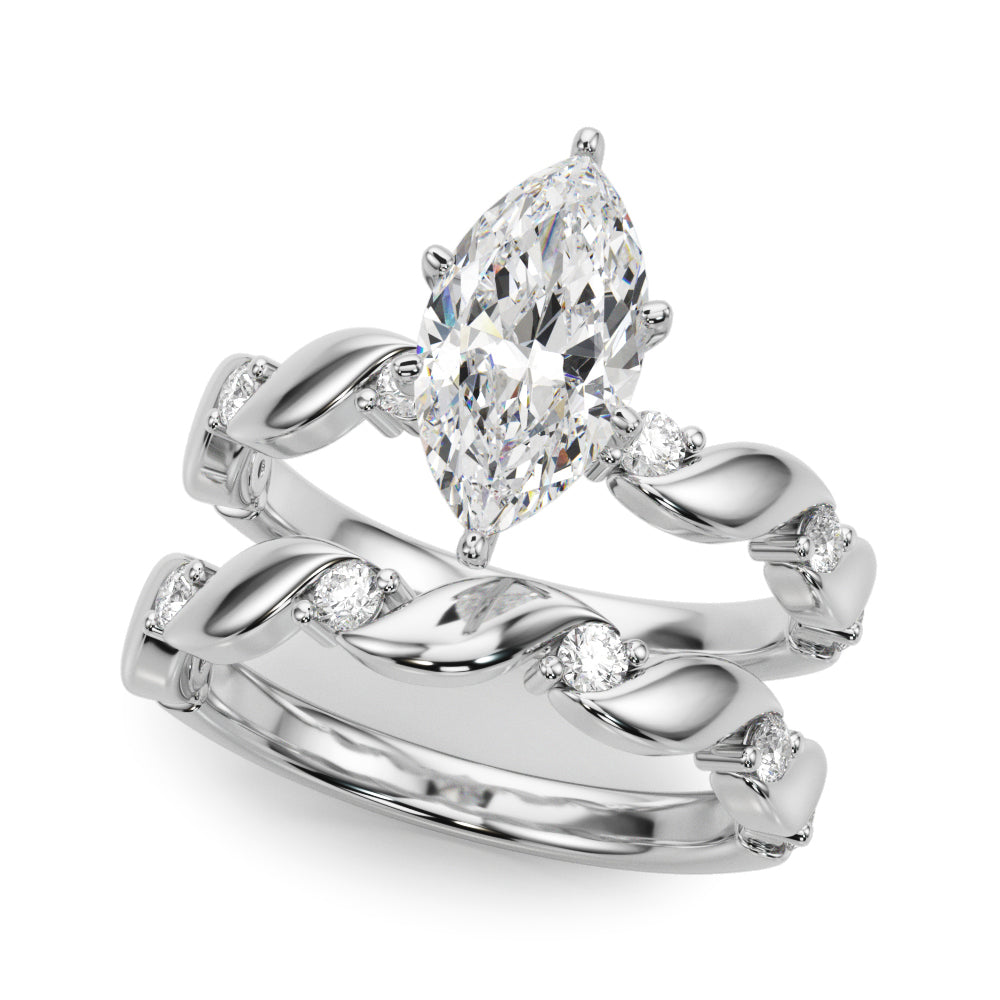 Sculpted Twist Diamond Engagement Ring Round Diamond Engagement Ring in 10K/14K gold and platinum with certified lab-grown or natural diamonds
