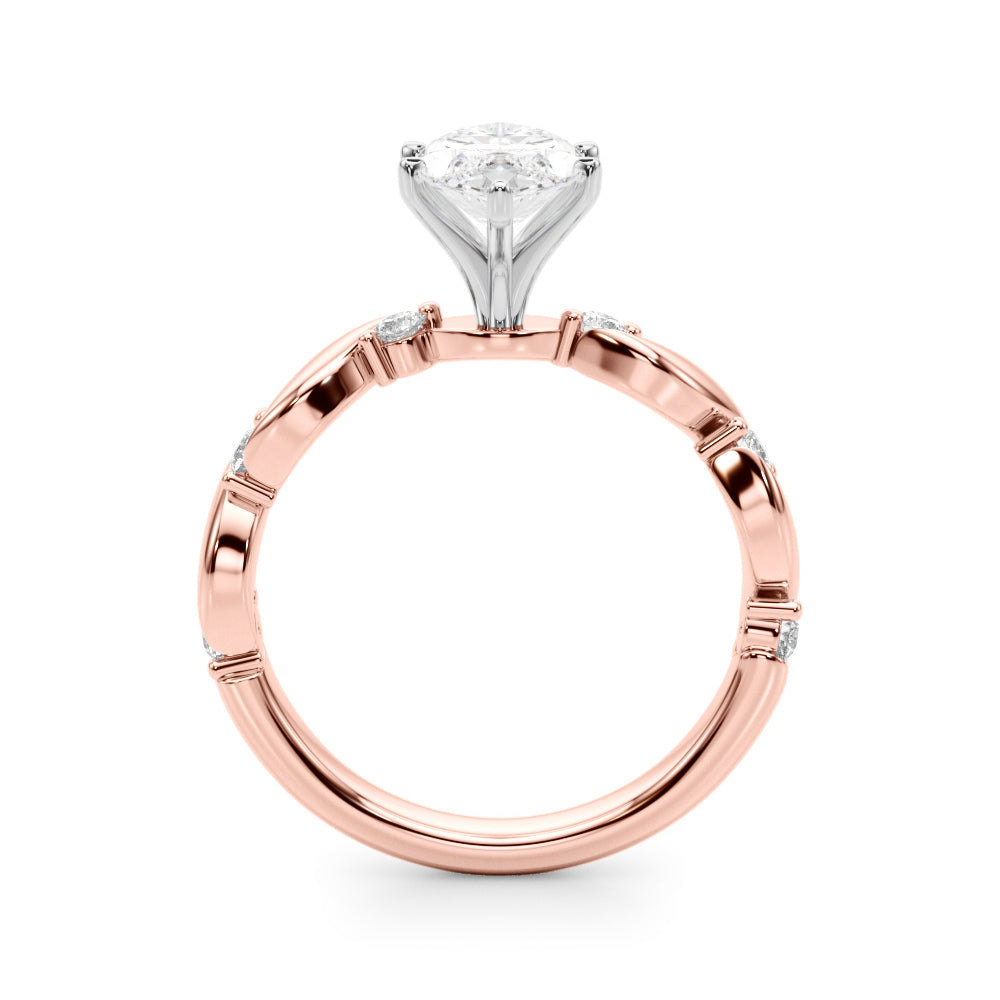 Sculpted Twist Diamond Engagement Ring Round Diamond Engagement Ring in 10K/14K gold and platinum with certified lab-grown or natural diamonds