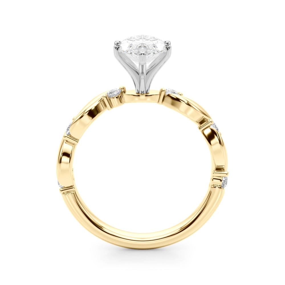Sculpted Twist Diamond Engagement Ring Round Diamond Engagement Ring in 10K/14K gold and platinum with certified lab-grown or natural diamonds