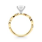 Sculpted Twist Diamond Engagement Ring Round Diamond Engagement Ring in 10K/14K gold and platinum with certified lab-grown or natural diamonds