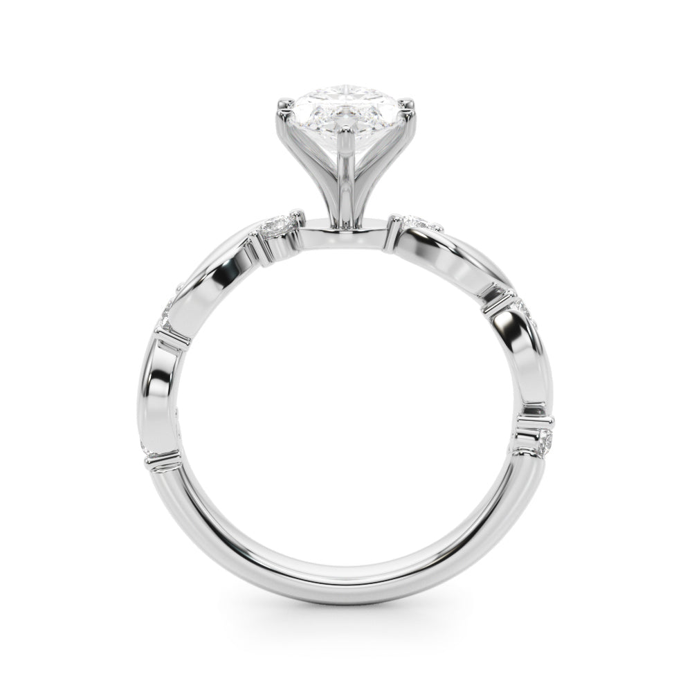 Sculpted Twist Diamond Engagement Ring Round Diamond Engagement Ring in 10K/14K gold and platinum with certified lab-grown or natural diamonds