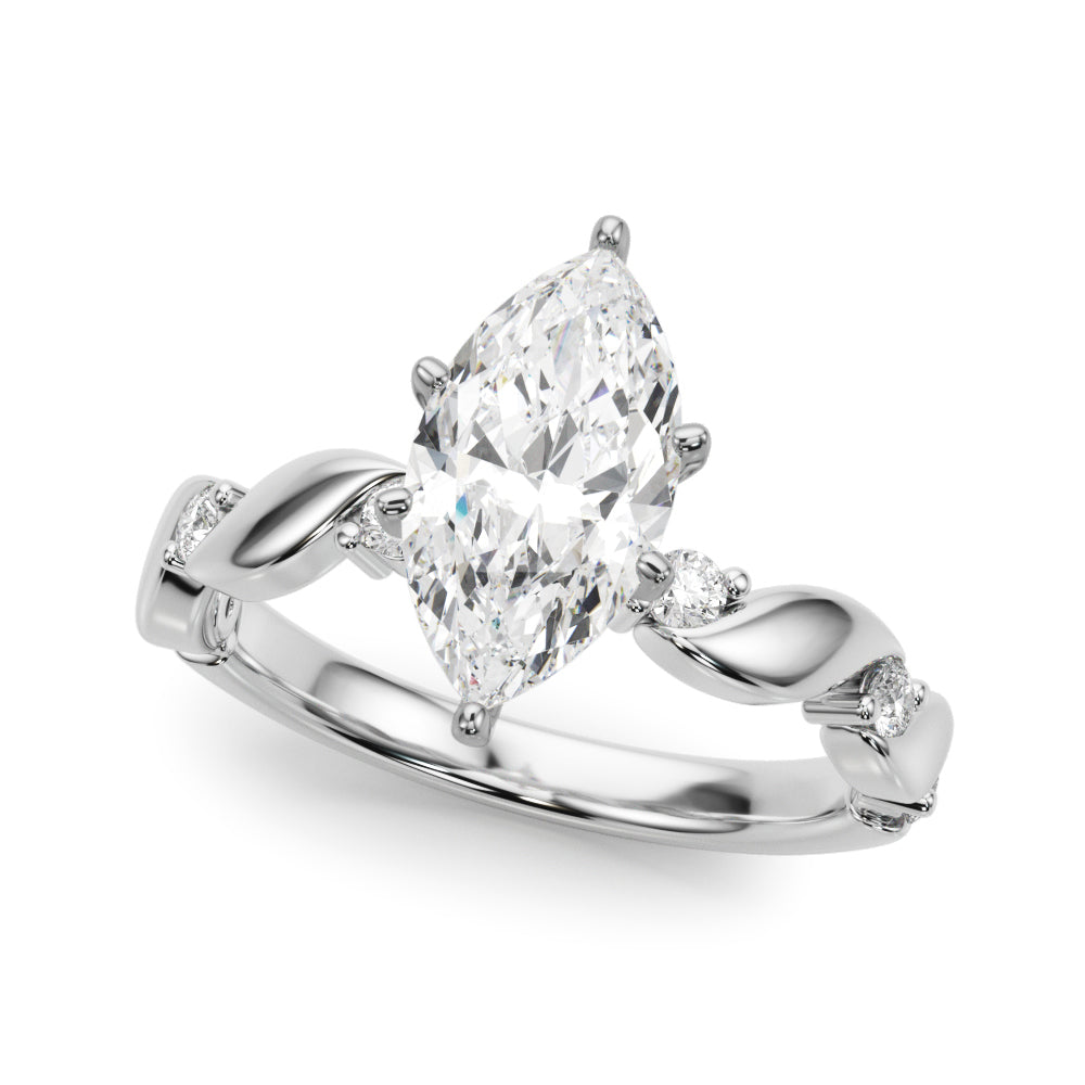Sculpted Twist Diamond Engagement Ring Round Diamond Engagement Ring in 10K/14K gold and platinum with certified lab-grown or natural diamonds