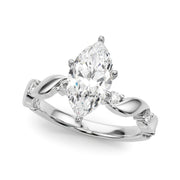 Sculpted Twist Diamond Engagement Ring Round Diamond Engagement Ring in 10K/14K gold and platinum with certified lab-grown or natural diamonds