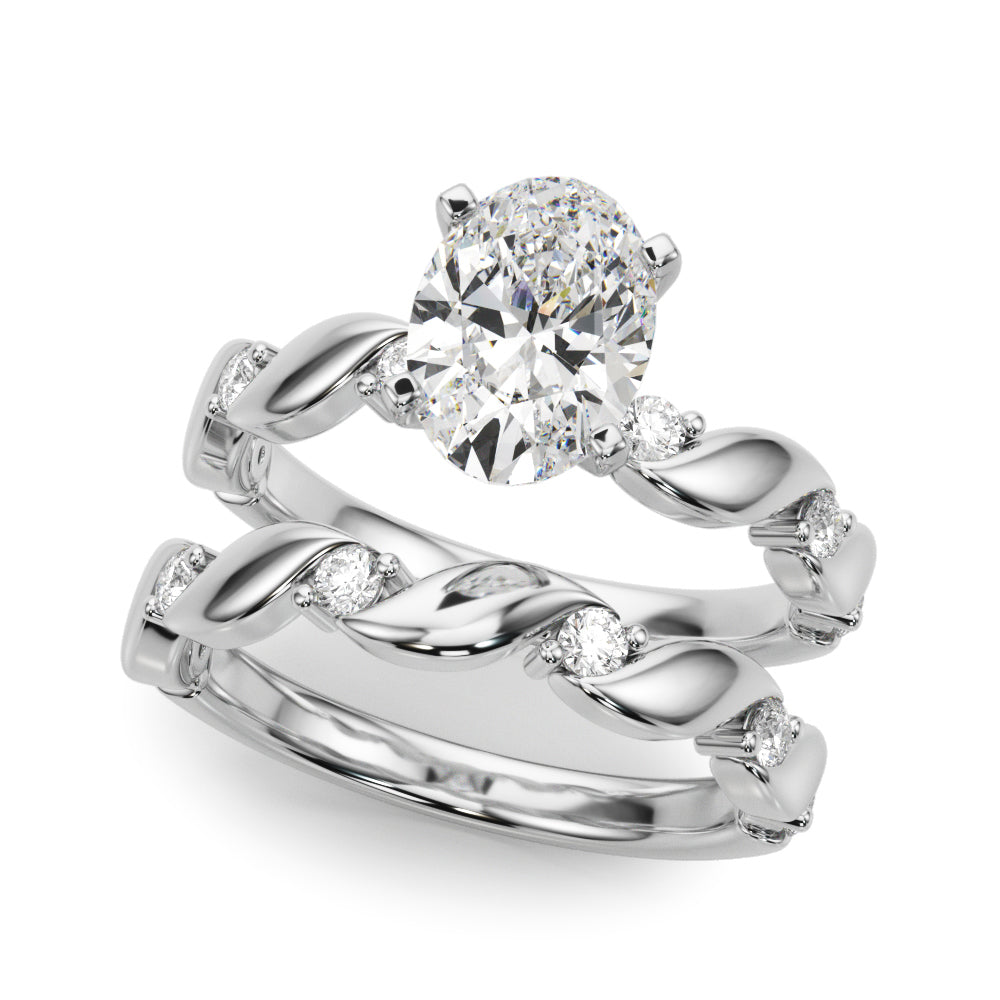 Sculpted Twist Diamond Engagement Ring Round Diamond Engagement Ring in 10K/14K gold and platinum with certified lab-grown or natural diamonds