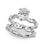 Sculpted Twist Diamond Engagement Ring Round Diamond Engagement Ring in 10K/14K gold and platinum with certified lab-grown or natural diamonds