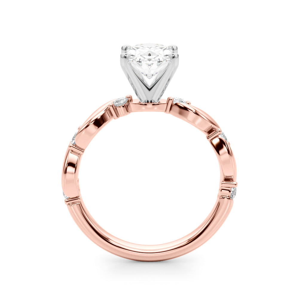 Sculpted Twist Diamond Engagement Ring Round Diamond Engagement Ring in 10K/14K gold and platinum with certified lab-grown or natural diamonds