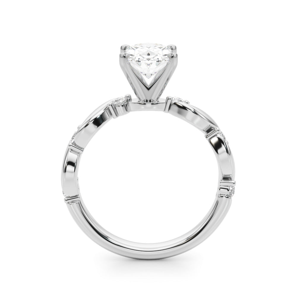 Sculpted Twist Diamond Engagement Ring Round Diamond Engagement Ring in 10K/14K gold and platinum with certified lab-grown or natural diamonds