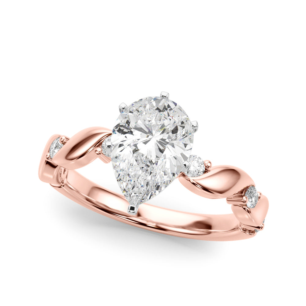 Sculpted Twist Diamond Engagement Ring Round Diamond Engagement Ring in 10K/14K gold and platinum with certified lab-grown or natural diamonds