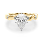 Sculpted Twist Diamond Engagement Ring Round Diamond Engagement Ring in 10K/14K gold and platinum with certified lab-grown or natural diamonds