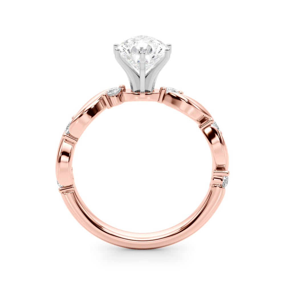 Sculpted Twist Diamond Engagement Ring Round Diamond Engagement Ring in 10K/14K gold and platinum with certified lab-grown or natural diamonds