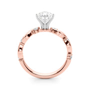 Sculpted Twist Diamond Engagement Ring Round Diamond Engagement Ring in 10K/14K gold and platinum with certified lab-grown or natural diamonds