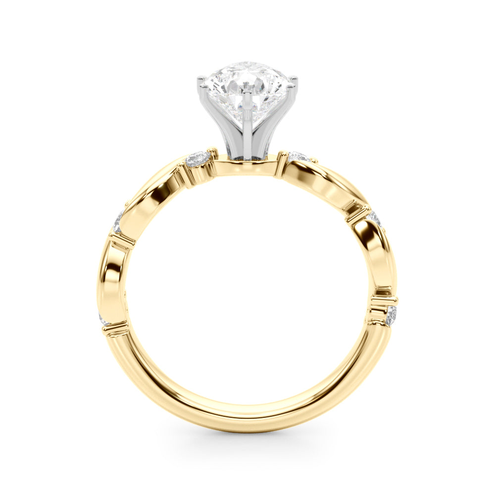 Sculpted Twist Diamond Engagement Ring Round Diamond Engagement Ring in 10K/14K gold and platinum with certified lab-grown or natural diamonds