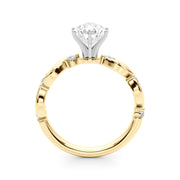 Sculpted Twist Diamond Engagement Ring Round Diamond Engagement Ring in 10K/14K gold and platinum with certified lab-grown or natural diamonds