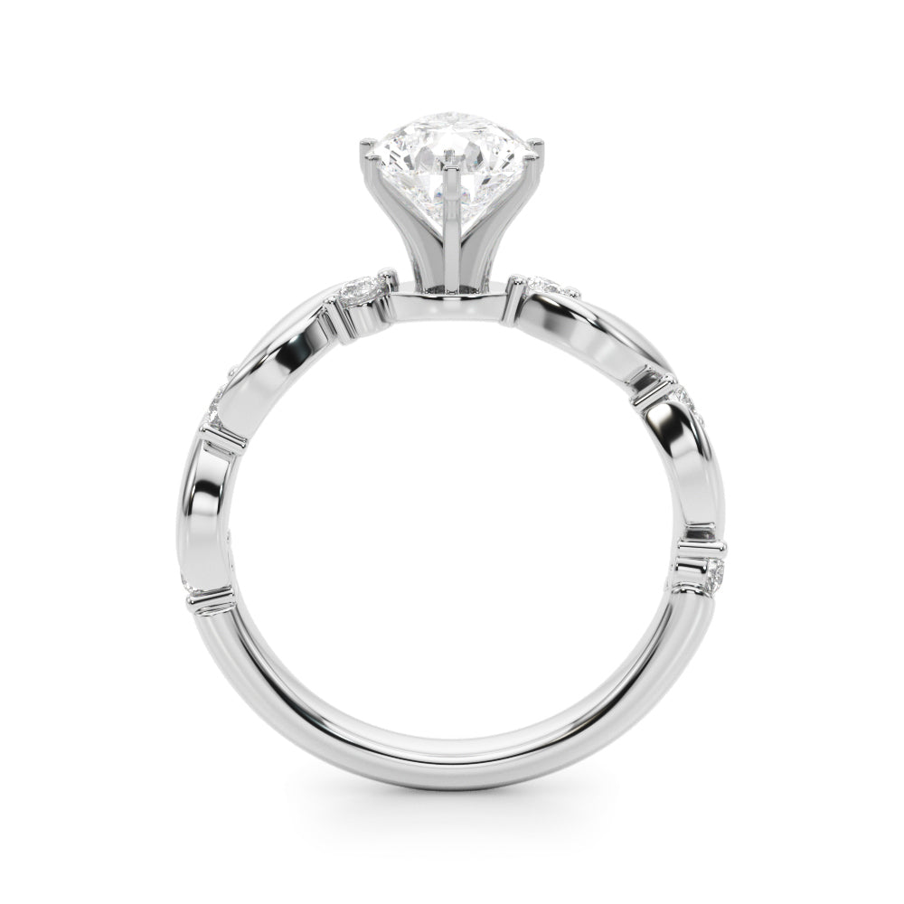 Sculpted Twist Diamond Engagement Ring Round Diamond Engagement Ring in 10K/14K gold and platinum with certified lab-grown or natural diamonds