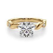Sculpted Twist Diamond Engagement Ring Round Diamond Engagement Ring in 10K/14K gold and platinum with certified lab-grown or natural diamonds