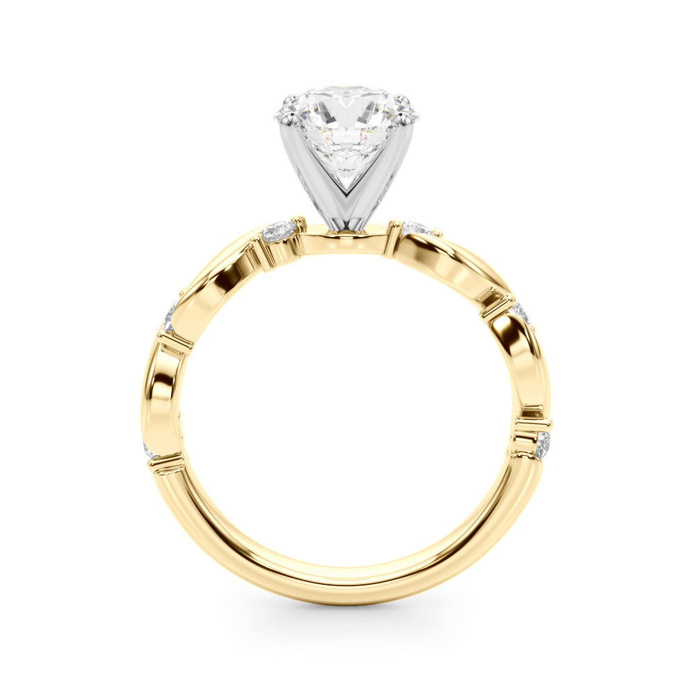 Sculpted Twist Diamond Engagement Ring Round Diamond Engagement Ring in 10K/14K gold and platinum with certified lab-grown or natural diamonds