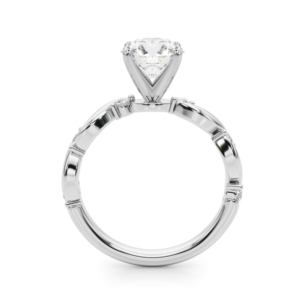 Sculpted Twist Diamond Engagement Ring Round Diamond Engagement Ring in 10K/14K gold and platinum with certified lab-grown or natural diamonds