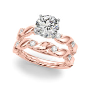 Sculpted Twist Diamond Engagement Ring Round Diamond Engagement Ring in 10K/14K gold and platinum with certified lab-grown or natural diamonds