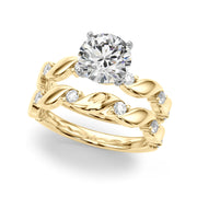 Sculpted Twist Diamond Engagement Ring Round Diamond Engagement Ring in 10K/14K gold and platinum with certified lab-grown or natural diamonds