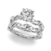 Sculpted Twist Diamond Engagement Ring Round Diamond Engagement Ring in 10K/14K gold and platinum with certified lab-grown or natural diamonds
