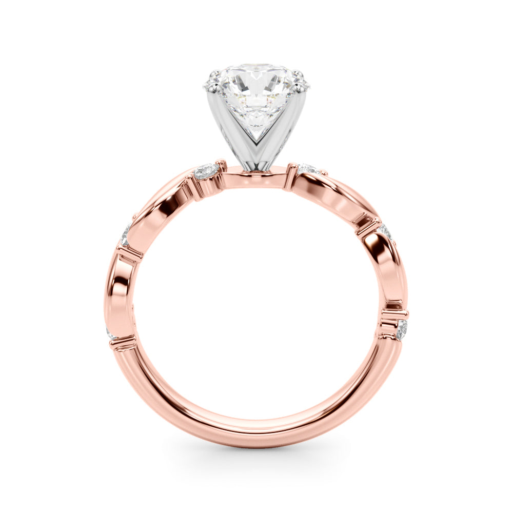 Sculpted Twist Diamond Engagement Ring Round Diamond Engagement Ring in 10K/14K gold and platinum with certified lab-grown or natural diamonds