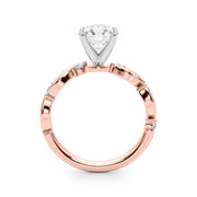 Sculpted Twist Diamond Engagement Ring Round Diamond Engagement Ring in 10K/14K gold and platinum with certified lab-grown or natural diamonds