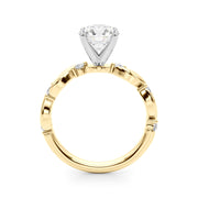 Sculpted Twist Diamond Engagement Ring Round Diamond Engagement Ring in 10K/14K gold and platinum with certified lab-grown or natural diamonds