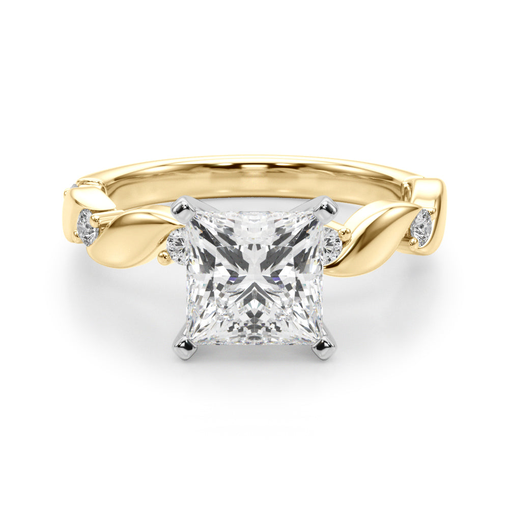 Sculpted Twist Diamond Engagement Ring Round Diamond Engagement Ring in 10K/14K gold and platinum with certified lab-grown or natural diamonds