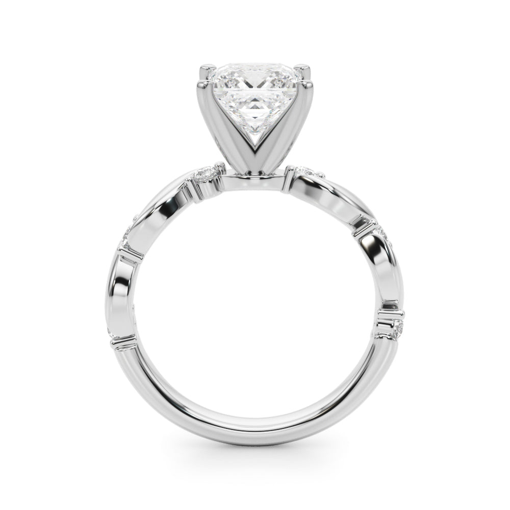 Sculpted Twist Diamond Engagement Ring Round Diamond Engagement Ring in 10K/14K gold and platinum with certified lab-grown or natural diamonds