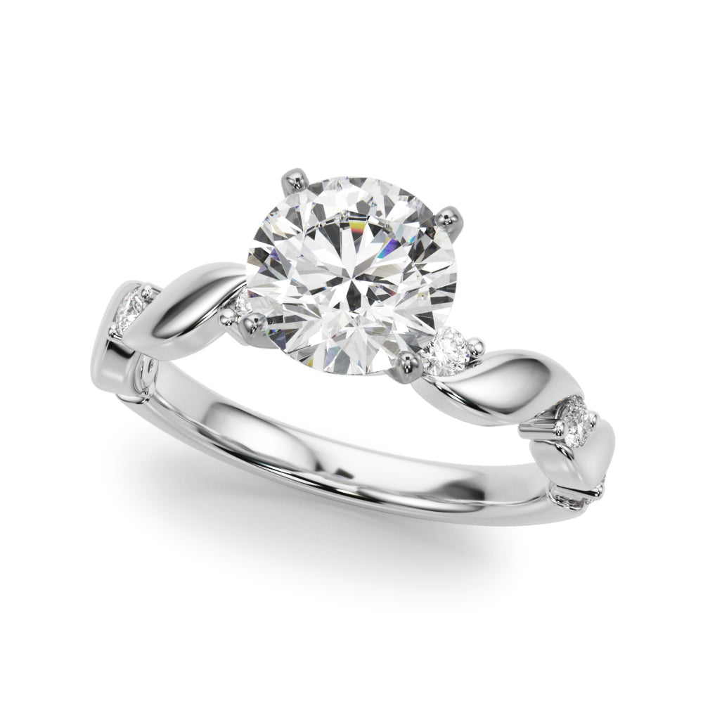 Sculpted Twist Diamond Engagement Ring Round Diamond Engagement Ring in 10K/14K gold and platinum with certified lab-grown or natural diamonds