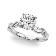 Sculpted Twist Diamond Engagement Ring Round Diamond Engagement Ring in 10K/14K gold and platinum with certified lab-grown or natural diamonds