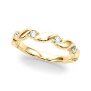 Twisting Half Eternity Ring in 10K/14K gold and platinum with certified lab-grown or natural diamonds