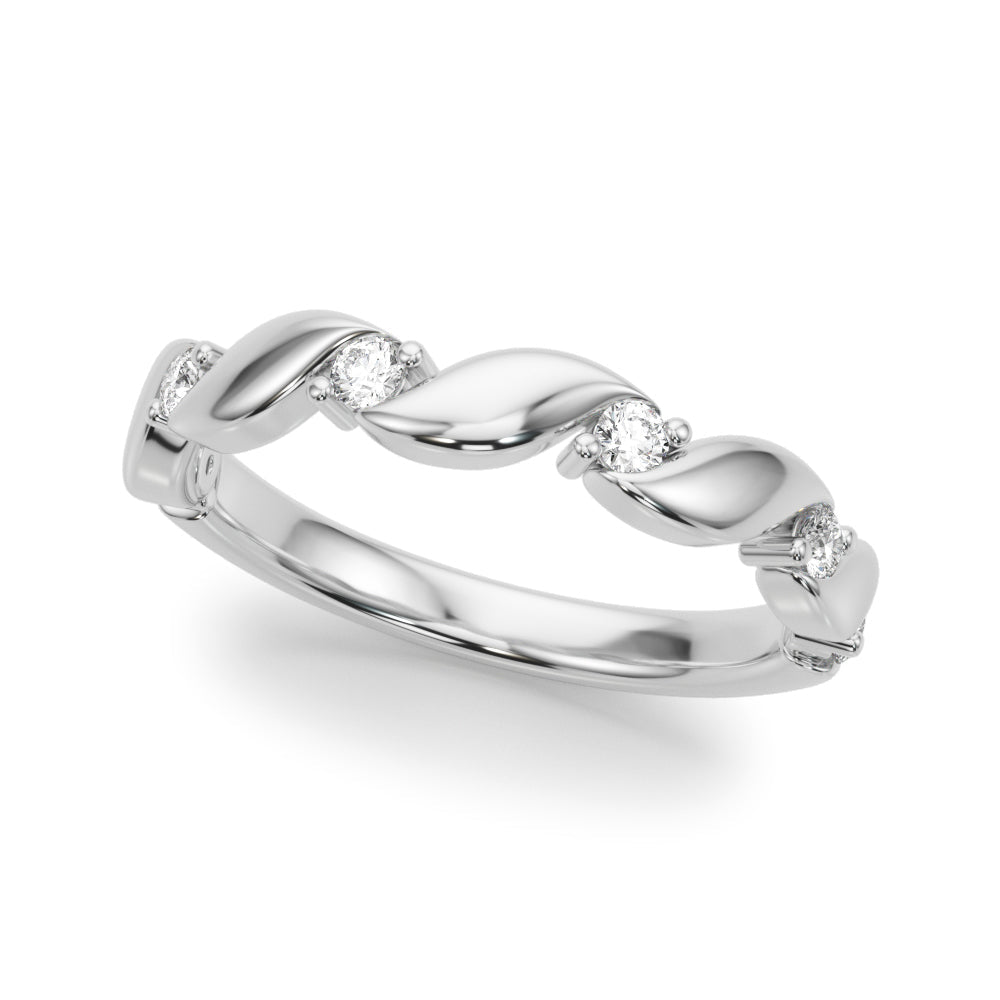 Twisting Half Eternity Ring in Gold & Platinum