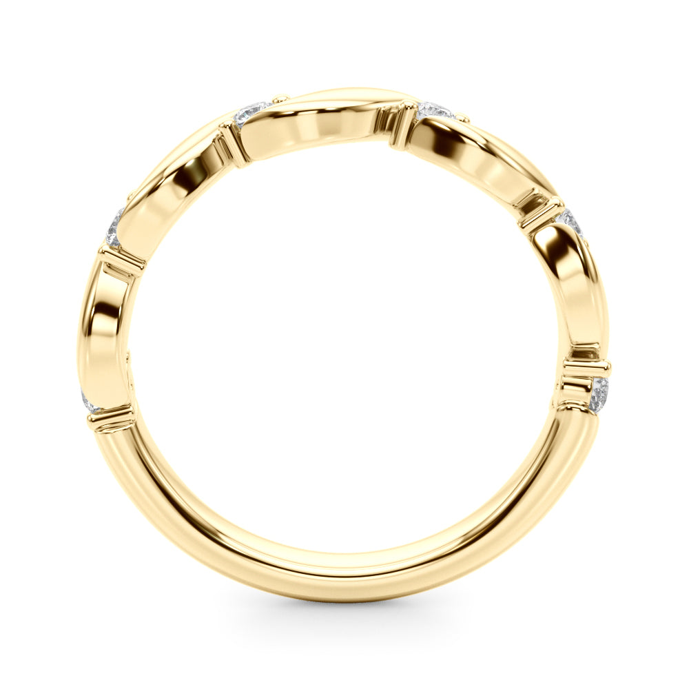 Twisting Half Eternity Ring in Gold & Platinum