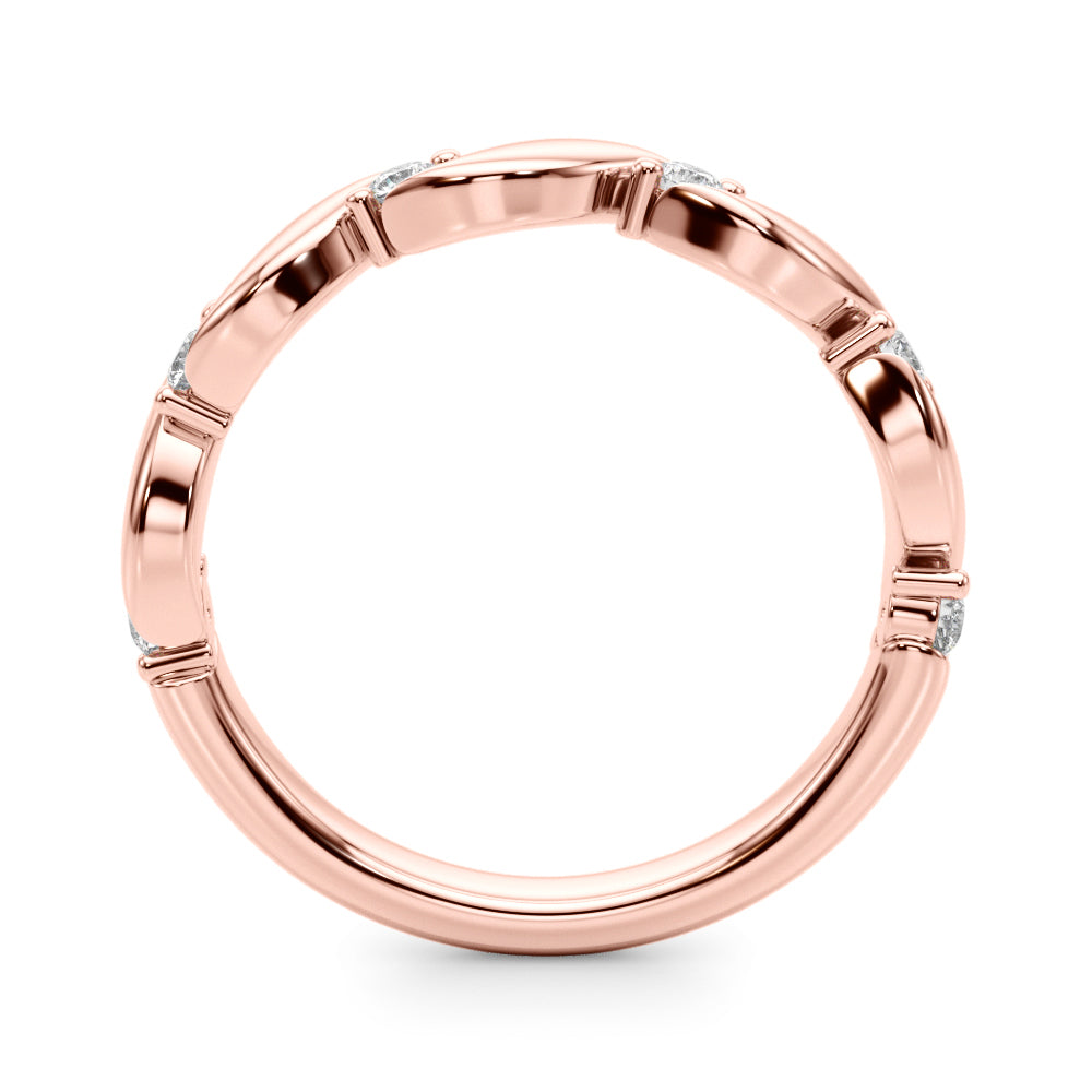 Twisting Half Eternity Ring in Gold & Platinum