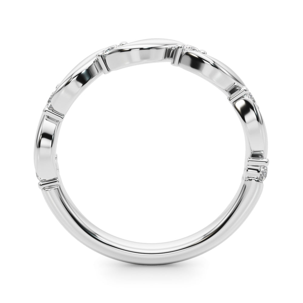 Twisting Half Eternity Ring in Gold & Platinum