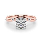 Couture Chevron Diamond Engagement Ring Round Diamond Engagement Ring in 10K/14K gold and platinum with certified lab-grown or natural diamonds