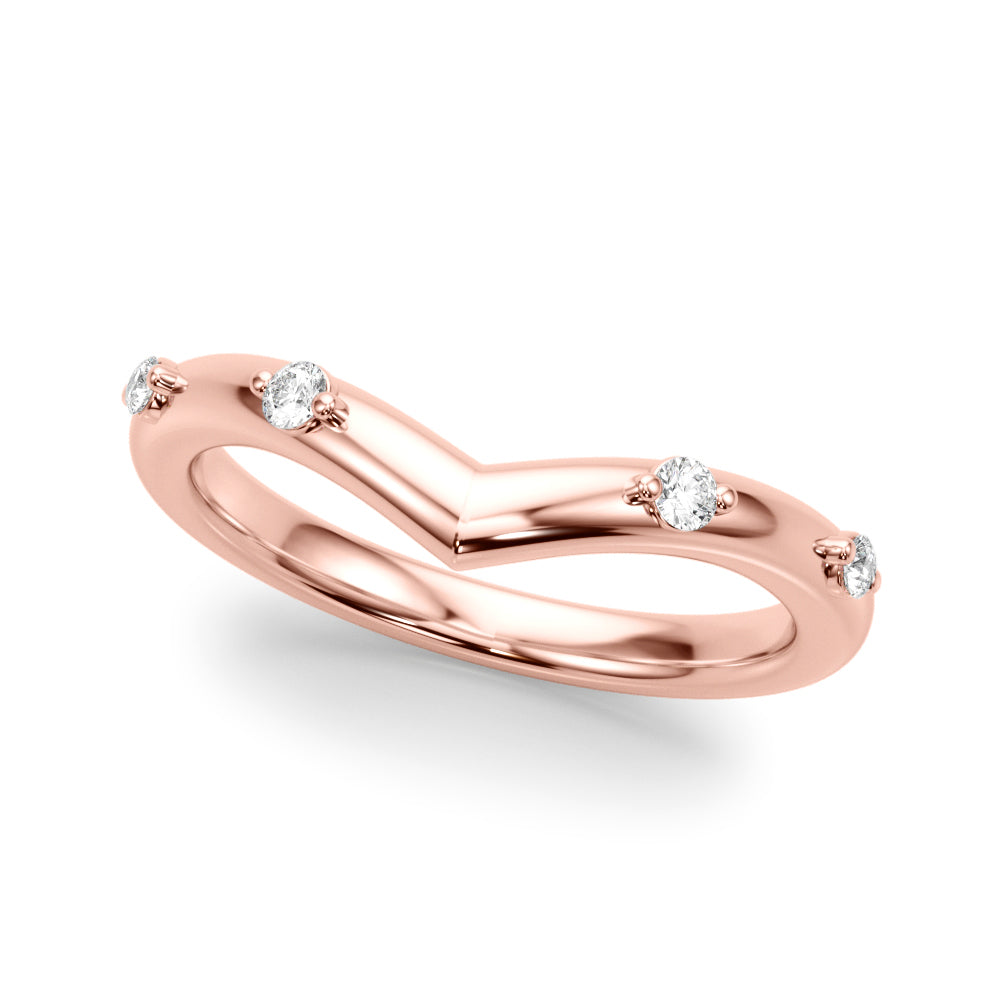 Chevron Half Eternity Ring in Gold & Platinum