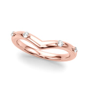Chevron Half Eternity Ring in Gold & Platinum