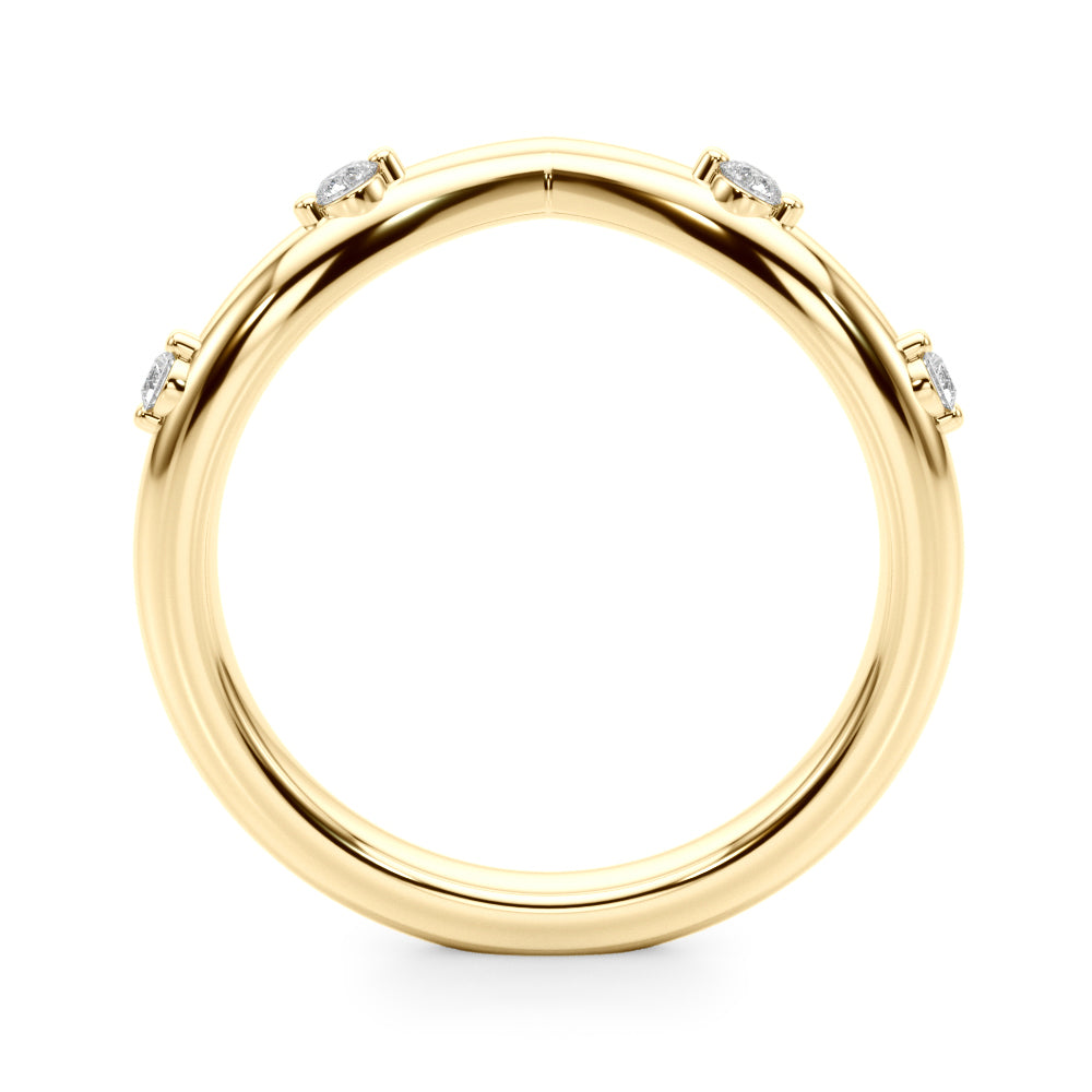 Chevron Half Eternity Ring in Gold & Platinum