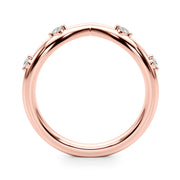 Chevron Half Eternity Ring in Gold & Platinum